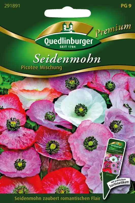 Nur Heute Seidenmohn Picotee Mischung | Mohnsamen von Quedlinburger