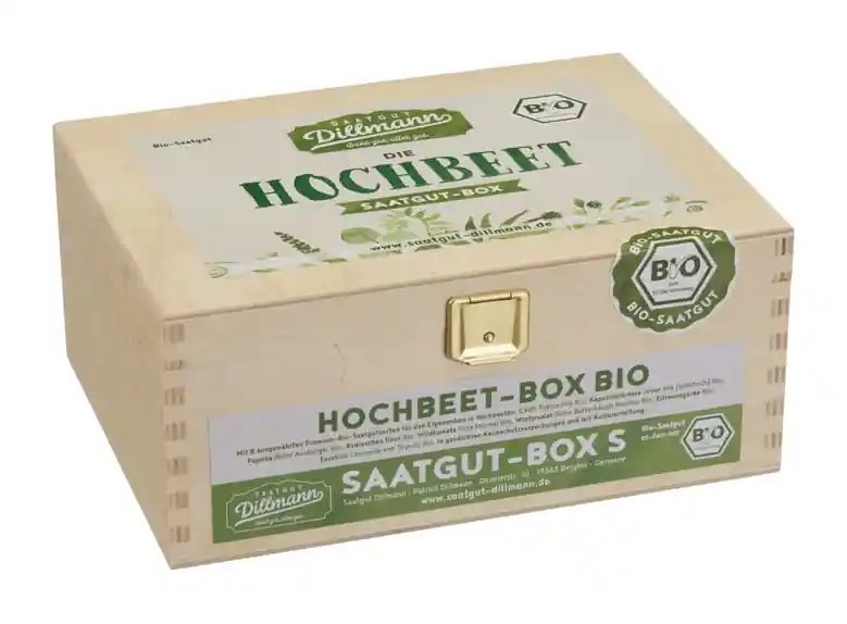 Hochbeet Saatgut - Box S (Holzbox) | BIO Gemüsesamen-Sets von Saatgut Dillmann Neu Im Sortiment