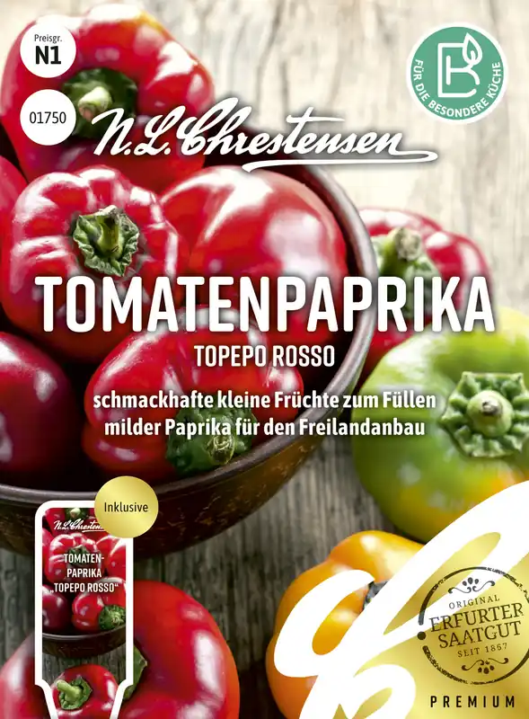 Ausverkauf Tomatenpaprika Topepo rosso | Paprikasamen von N.L. Chrestensen