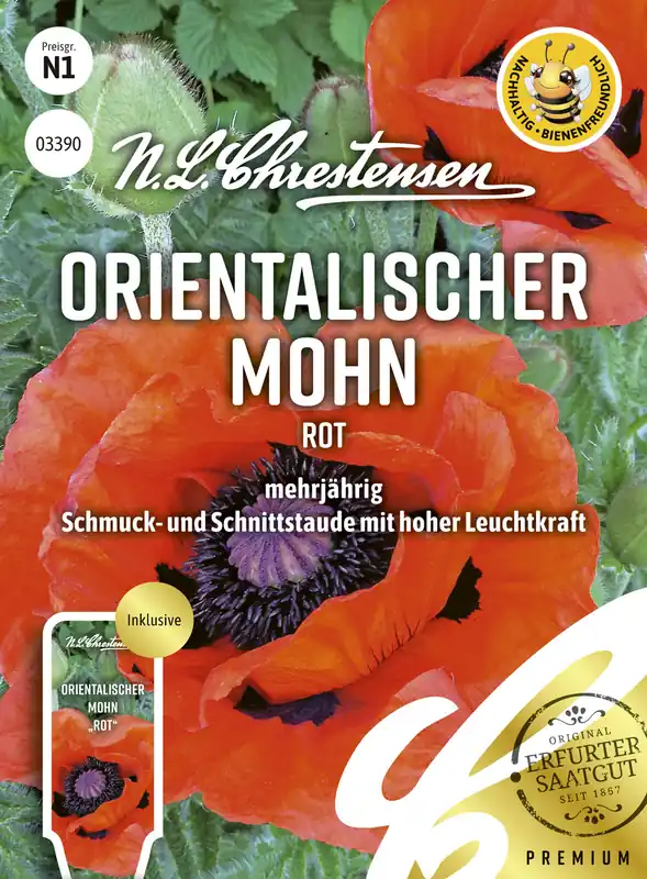 Orientalischer Mohn Rot | Mohnsamen von N.L. Chrestensen Knallerangebot