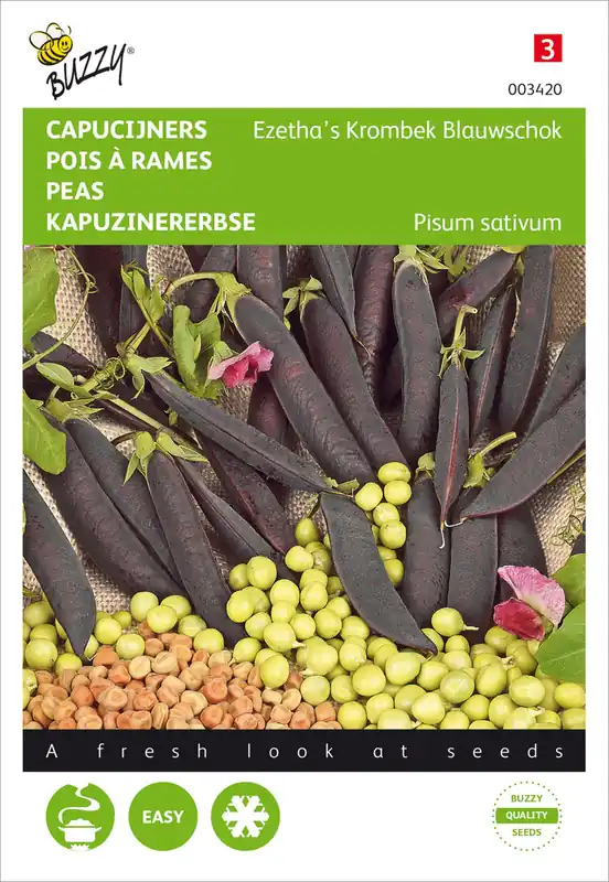 Heißes Angebot Kapuzinererbse Ezetha’s Krombek Blauwschok | Erbsensamen von Buzzy Seeds