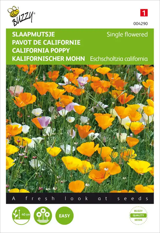 Kalifornischer Mohn Einfache Mischung | Mohnsamen von Buzzy Seeds Preiswert