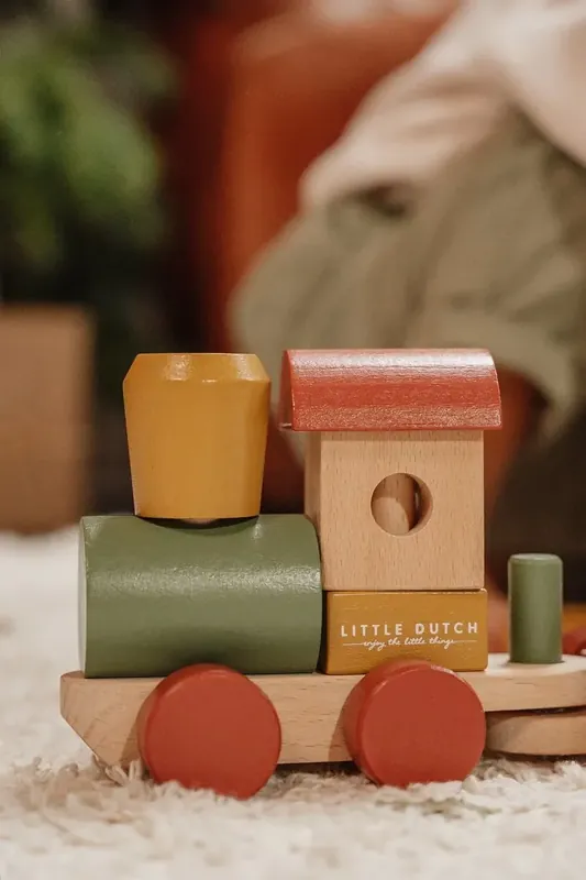 Little Dutch Spielzeug, Stapelzug Weihnachten Holz Sale