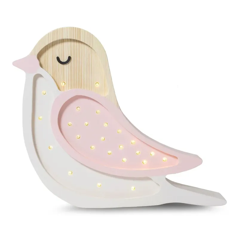Schnäppchen Little Lights Nachtlicht Kinder, Nachtlampe Vogel - 100% Kiefernholz natur, Farbe: Erdbeercreme