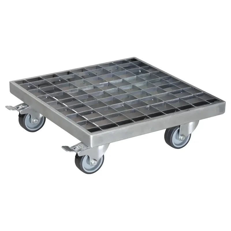 Garantierte Lieferung Multi Roller MR 7015, 29 x 29 x 9,5 cm, softe Rollen Ø 50 mm, Rollenlager, 2 Bremsen, Gitterrost, Tragkraft 200 kg