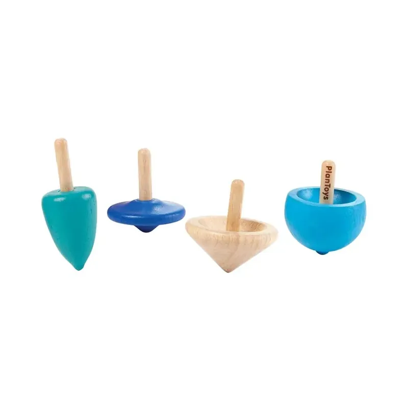 Markenprodukt Plan Toys Kinder Kreisel-Set Holz blau