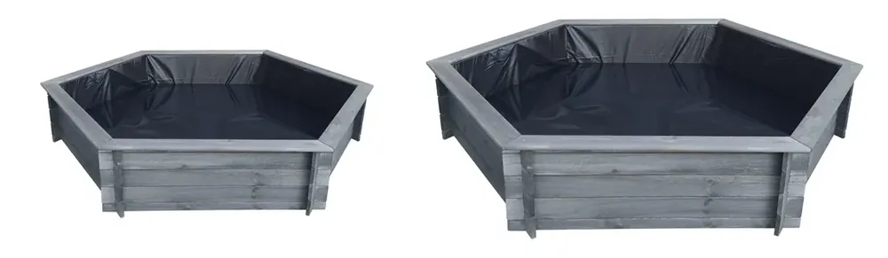 Sechseck-Hochteich 200 cm Solar, grau Preisknaller