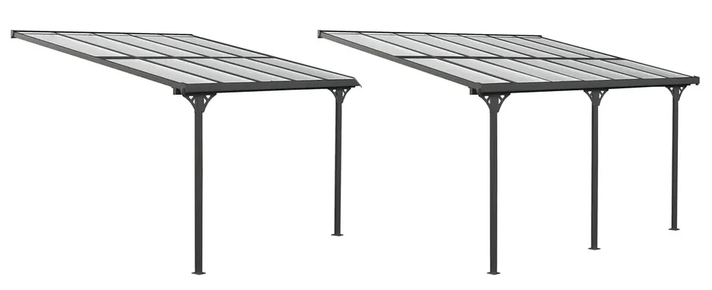 Echt Aluminium Terrassendach schwarz 300 x 313cm