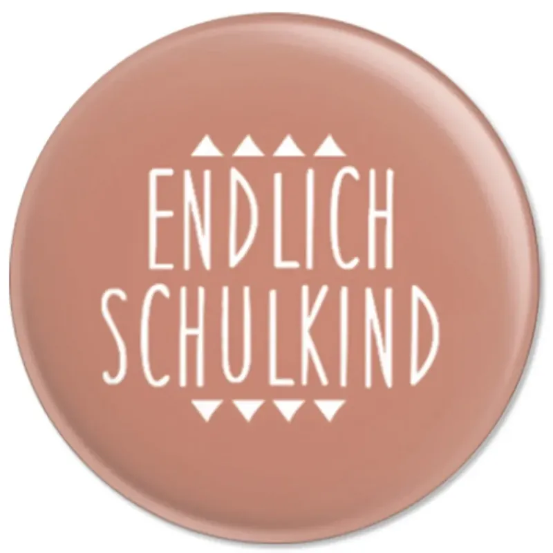 Abverkauf Ava & Yves Kinder Button / Anstecker endlich Schulkind rosa