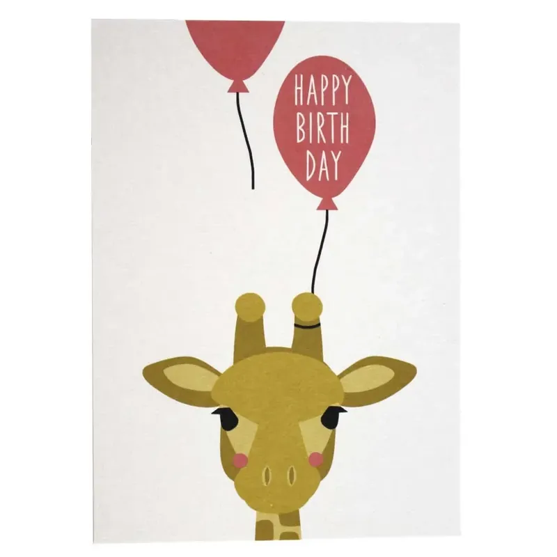 Gratis Versand Ava & Yves Postkarte Geburtstag Giraffe