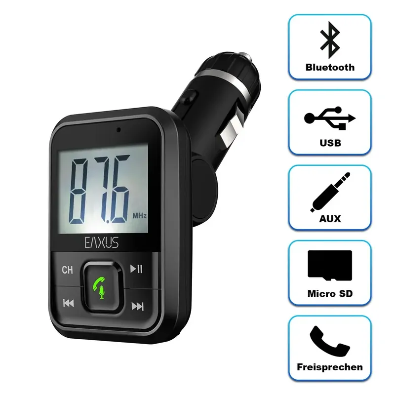 Expressversand FM Transmitter mit Bluetooth , USB , AUX , Micro SD und Freisprechfunktion