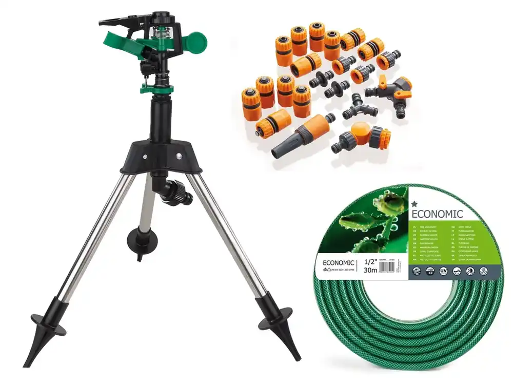 Gartenschlauch + Schlauchverbinder Set + Rasenregner Schneller Versand
