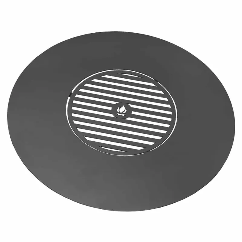 Grillplatte Feuerschale 102 cm, mit Grillrost 50 cm, Naturstahl Kostenloser Rückversand