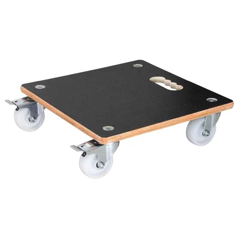 Expressversand Multi Roller MR 1338, 38 x 38 x 11 cm, harte Rollen Ø 75 mm, Rollenlager, 2 Bremsen, Maxigrip FSC®, Tragkraft 300 kg