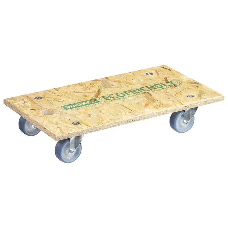 Echt Transporthilfe MM 1173 , 57,5 x 30 x 11 mm, softe Rollen Ø 75 mm, Rollenlager, OSB Platte, CO2-neutral, Tragkraft 250 kg