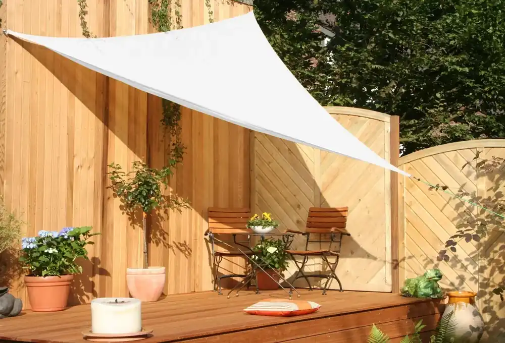 Top-Preis Dreieck-Sonnensegel HDPE creme weiss 500 x 500 x 500cm